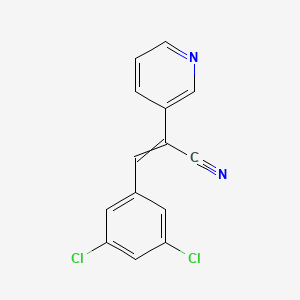 molecular formula C14H8Cl2N2 B8111888 3-(3,5-Dichlorophenyl)-2-(3-pyridinyl)-2-propenenitrile 