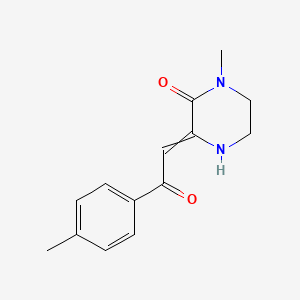molecular formula C14H16N2O2 B8111922 1-Methyl-3-[2-(4-methylphenyl)-2-oxoethylidene]piperazin-2-one 