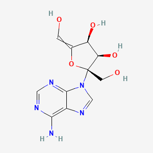 molecular formula C11H13N5O5 B8111956 (2R,3R,4S)-2-(6-aminopurin-9-yl)-2-(hydroxymethyl)-5-(hydroxymethylidene)oxolane-3,4-diol 