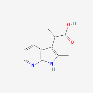 molecular formula C11H12N2O2 B8111976 2-{2-Methyl-1H-pyrrolo[2,3-B]pyridin-3-YL}propanoate 