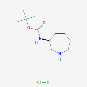 molecular formula C11H23ClN2O2 B8111979 (S)-3-(Boc-amino)azepane Hydrochloride 