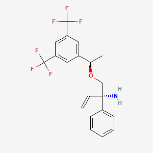 molecular formula C20H19F6NO B8111997 (S)-1-((R)-1-(3,5-Bis(trifluoromethyl)phenyl)ethoxy)-2-phenylbut-3-EN-2-amine 