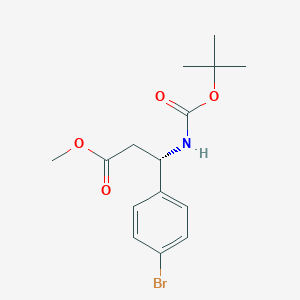 molecular formula C15H20BrNO4 B8112008 methyl (3S)-3-(4-bromophenyl)-3-{[(tert-butoxy)carbonyl]amino}propanoate 