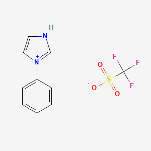 molecular formula C10H9F3N2O3S B8112023 1-苯基咪唑三氟甲磺酸盐 
