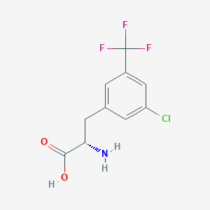 molecular formula C10H9ClF3NO2 B8112056 (2S)-2-Amino-3-[3-chloro-5-(trifluoromethyl)phenyl]propanoic acid 