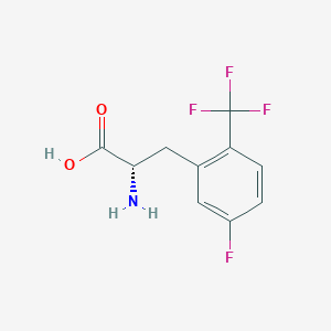 molecular formula C10H9F4NO2 B8112106 (2S)-2-Amino-3-[5-fluoro-2-(trifluoromethyl)phenyl]propanoic acid 