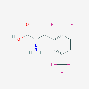 molecular formula C11H9F6NO2 B8112136 (2S)-2-Amino-3-[2,5-bis(trifluoromethyl)phenyl]propanoic acid 