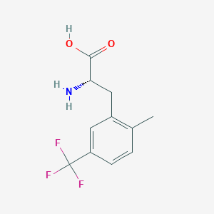 molecular formula C11H12F3NO2 B8112172 (2S)-2-amino-3-[2-methyl-5-(trifluoromethyl)phenyl]propanoic acid 