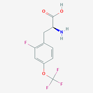molecular formula C10H9F4NO3 B8112234 (2S)-2-amino-3-[2-fluoro-4-(trifluoromethoxy)phenyl]propanoic acid 