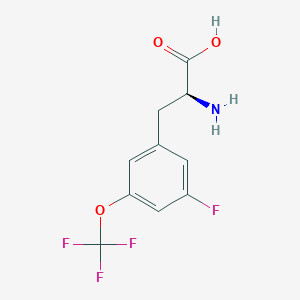 molecular formula C10H9F4NO3 B8112239 (2S)-2-amino-3-[3-fluoro-5-(trifluoromethoxy)phenyl]propanoic acid 