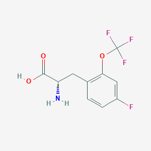 molecular formula C10H9F4NO3 B8112242 (2S)-2-amino-3-[4-fluoro-2-(trifluoromethoxy)phenyl]propanoic acid 