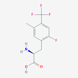 molecular formula C11H11F4NO2 B8112245 (2S)-2-amino-3-[2-fluoro-5-methyl-4-(trifluoromethyl)phenyl]propanoic acid 
