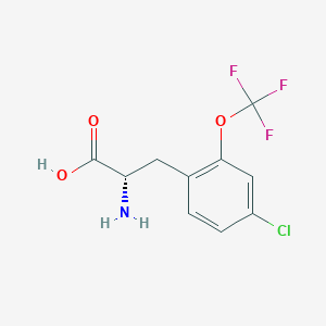molecular formula C10H9ClF3NO3 B8112258 (2S)-2-amino-3-[4-chloro-2-(trifluoromethoxy)phenyl]propanoic acid 