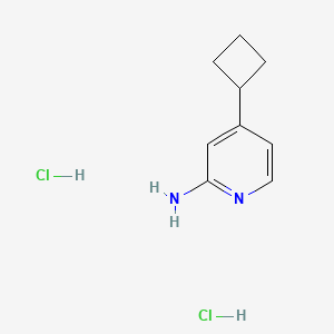 molecular formula C9H14Cl2N2 B8112275 4-Cyclobutylpyridin-2-amine;dihydrochloride 