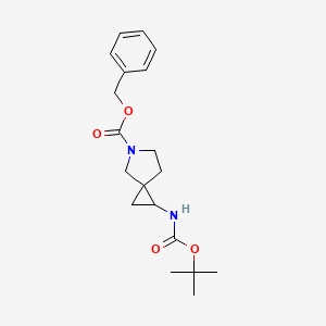 molecular formula C19H26N2O4 B8112282 5-Benzyloxycarbonyl-1-tert-butoxycarbonylamino-5-azaspiro[2.4]heptane 