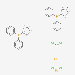 molecular formula C35H30Cl4FeP2Pd B8112355 (1,1'-Bis(diphenylphosphino)ferrocene)dichloropalladium-dichloromethane (1:1) 