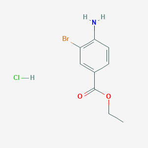 molecular formula C9H11BrClNO2 B8112394 Ethyl 4-amino-3-bromobenzoate hydrochloride 