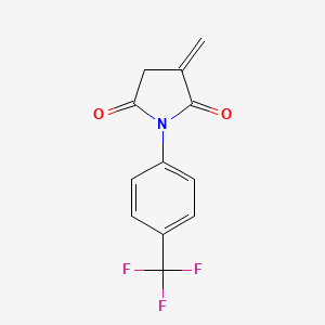 molecular formula C12H8F3NO2 B8112403 1-[4-(Trifluoromethyl)phenyl]-3-methylenepyrrolidine-2,5-dione 