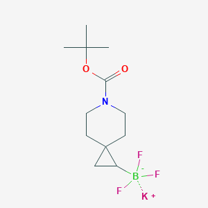 molecular formula C12H20BF3KNO2 B8112407 Potassium {6-[(tert-butoxy)carbonyl]-6-azaspiro[2.5]octan-1-yl}trifluoroboranuide 