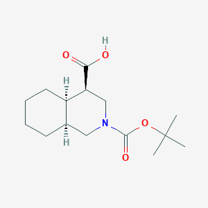 molecular formula C15H25NO4 B8112421 Racemic-(4R,4aR,8aS)-2-(tert-butoxycarbonyl)decahydroisoquinoline-4-carboxylic acid 