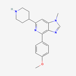 molecular formula C19H22N4O B8112432 4-(4-Methoxyphenyl)-1-methyl-6-(piperidin-4-yl)-1H-imidazo[4,5-c]pyridine 