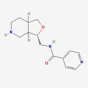 molecular formula C14H19N3O2 B8112446 N-[[(3S,3aR,7aR)-1,3,3a,4,5,6,7,7a-octahydrofuro[3,4-c]pyridin-3-yl]methyl]pyridine-4-carboxamide 