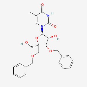 molecular formula C25H28N2O7 B8112479 1-(3,5-Di-O-benzyl-4-C-(hydroxymethyl)-beta-D-ribofuranosyl)thymine 