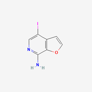 molecular formula C7H5IN2O B8112536 4-Iodofuro[2,3-c]pyridin-7-amine 