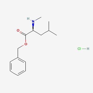 molecular formula C14H22ClNO2 B8112551 benzyl (2S)-4-methyl-2-(methylamino)pentanoate hydrochloride 