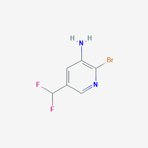 molecular formula C6H5BrF2N2 B8112555 2-Bromo-5-(difluoromethyl)pyridin-3-amine 