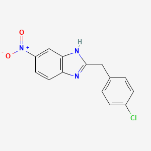 molecular formula C14H10ClN3O2 B8112559 2-(4-chlorobenzyl)-5-nitro-1H-benzimidazole 