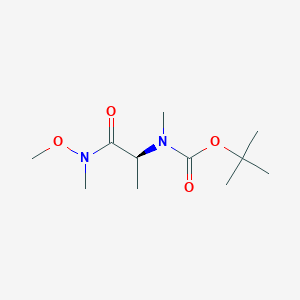 molecular formula C11H22N2O4 B8112565 (S)-2-[Boc-(methyl)amino]-N-methyl-N-methoxy-propanamide 