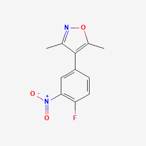 molecular formula C11H9FN2O3 B8112570 4-(4-Fluoro-3-nitrophenyl)-3,5-dimethylisoxazole 