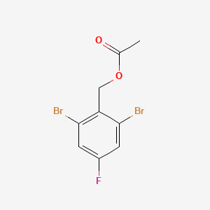 molecular formula C9H7Br2FO2 B8112578 2,6-Dibromo-4-fluorobenzyl acetate 