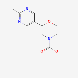 molecular formula C14H21N3O3 B8112588 Tert-butyl 2-(2-methylpyrimidin-5-YL)morpholine-4-carboxylate 