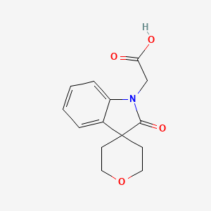 molecular formula C14H15NO4 B8112599 2-(2-Oxo-2',3',5',6'-tetrahydrospiro[indoline-3,4'-pyran]-1-yl)acetic acid 