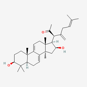molecular formula C32H48O3 B8112612 (3R)-3-[(3S,5R,10S,13R,14R,16S,17R)-3,16-dihydroxy-4,4,10,13,14-pentamethyl-2,3,5,6,12,15,16,17-octahydro-1H-cyclopenta[a]phenanthren-17-yl]-7-methyl-4-methylideneoct-6-en-2-one 