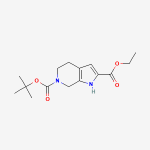 molecular formula C15H22N2O4 B8112668 1,4,5,7-Tetrahydro-pyrrolo[2,3-c]pyridine-2,6-dicarboxylicacid6-tert-butylester2-ethylester 