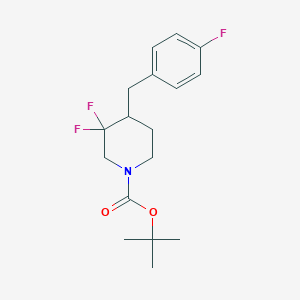 molecular formula C17H22F3NO2 B8112691 Tert-butyl 3,3-difluoro-4-(4-fluorobenzyl)piperidine-1-carboxylate 