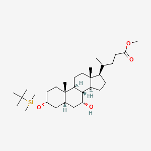 molecular formula C31H56O4Si B8112699 methyl 4-((3R,5R,7R,8R,9S,10S,13R,14S,17R)-3-((tert-butyldimethylsilyl)oxy)-7-hydroxy-10,13-dimethylhexadecahydro-1H-cyclopenta[a]phenanthren-17-yl)pentanoate 