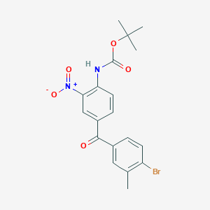 molecular formula C19H19BrN2O5 B8112730 Tert-butyl (4-(4-bromo-3-methylbenzoyl)-2-nitrophenyl)carbamate 