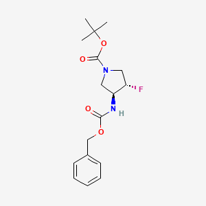 molecular formula C17H23FN2O4 B8112780 tert-Butyl trans-3-(((benzyloxy)carbonyl)amino)-4-fluoropyrrolidine-1-carboxylate racemate 