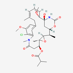 molecular formula C32H43ClN2O9 B8112788 [(1S,2R,3R,5S,6S,16Z,18Z,20R,21S)-11-chloro-21-hydroxy-12,20-dimethoxy-2,5,9,16-tetramethyl-8,23-dioxo-4,24-dioxa-9,22-diazatetracyclo[19.3.1.110,14.03,5]hexacosa-10,12,14(26),16,18-pentaen-6-yl] 2-methylpropanoate 