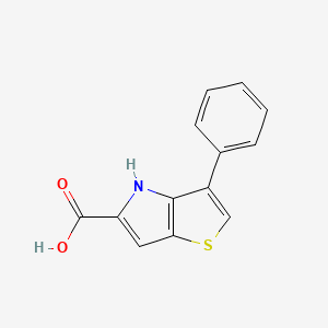 molecular formula C13H9NO2S B8112789 3-phenyl-4H-thieno[3,2-b]pyrrole-5-carboxylic acid 