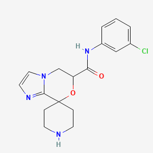 molecular formula C17H19ClN4O2 B8112841 N-(3-chlorophenyl)-5,6-dihydrospiro[imidazo[2,1-c][1,4]oxazine-8,4'-piperidine]-6-carboxamide 