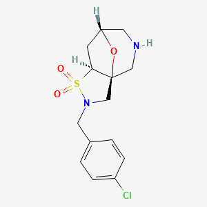 molecular formula C14H17ClN2O3S B8112870 Rel-(3As,7R,8As)-2-(4-Chlorobenzyl)Octahydro-3A,7-Epoxyisothiazolo[4,5-C]Azepine 1,1-Dioxide 