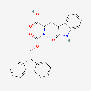 molecular formula C26H22N2O5 B8112879 (2S)-2-((((9h-fluoren-9-yl)methoxy)carbonyl)amino)-3-(2-oxoindolin-3-yl)propanoic acid 