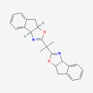 molecular formula C23H22N2O2 B8112921 8H-Indeno[1,2-d]oxazole, 2,2'-(1-methylethylidene)bis[3a,8a-dihydro-, (3aS,3'aS,8aR,8'aR)- 