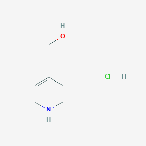 molecular formula C9H18ClNO B8112926 2-Methyl-2-(1,2,3,6-tetrahydropyridin-4-yl)propan-1-ol hydrochloride 