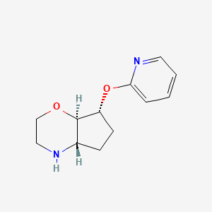 molecular formula C12H16N2O2 B8112985 (4aS,7R,7aR)-7-(pyridin-2-yloxy)octahydrocyclopenta[b][1,4]oxazine 